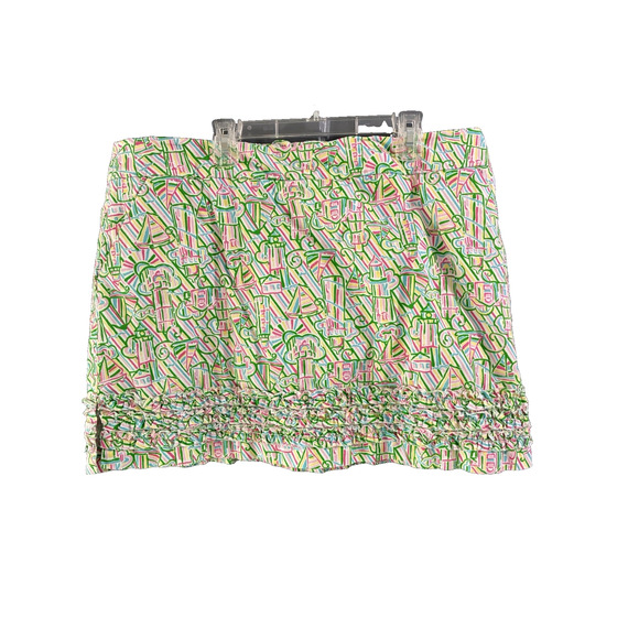 Lilly Pulitzer Dresses & Skirts - Lilly Pulitzer Green Pink sailboat lighthouse Skirt Size 14 Ruffled trim